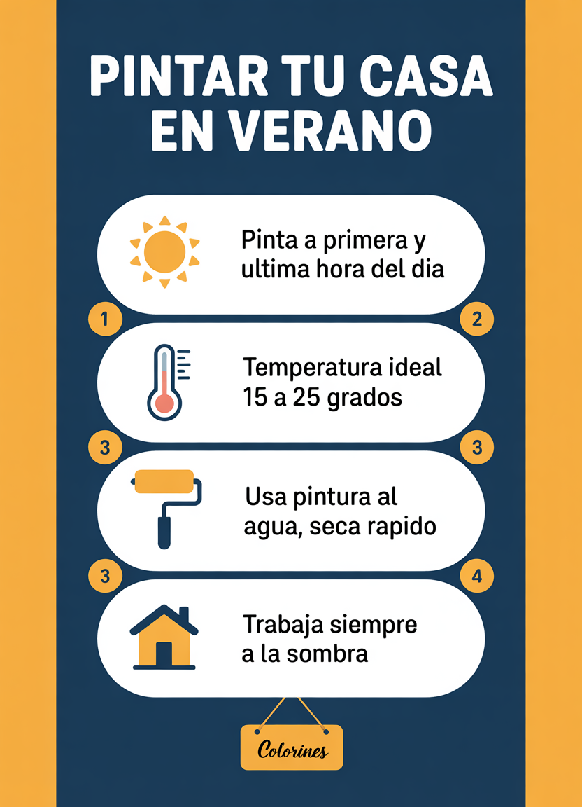 Infografia con consejos para pintar tu casa en verano - Colorines
